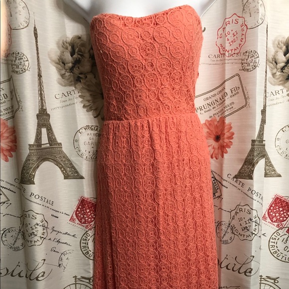 No Boundaries Dresses & Skirts - (🛍️ 2 for 8.00) Orange Strapless Maxi Dress